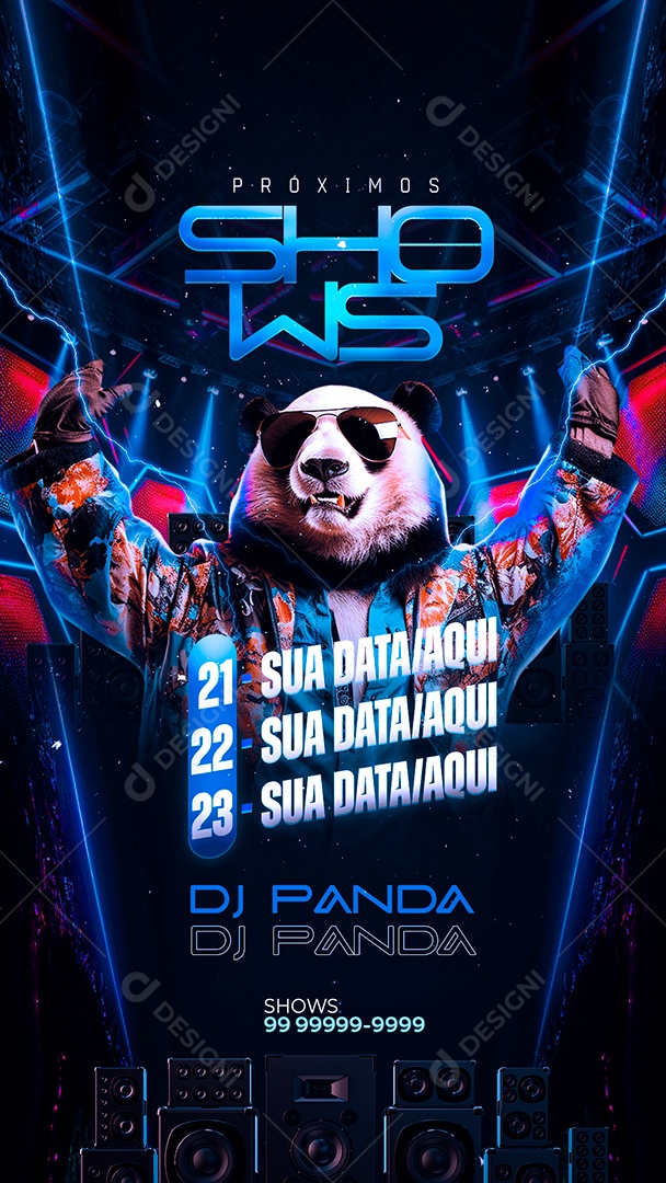 Story Flyer Próximos Shows DJ Panda Social Media PSD Editável