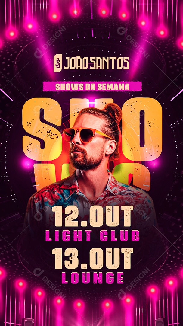 Story Flyer João Santos Shows da Semana Social Media PSD Editável