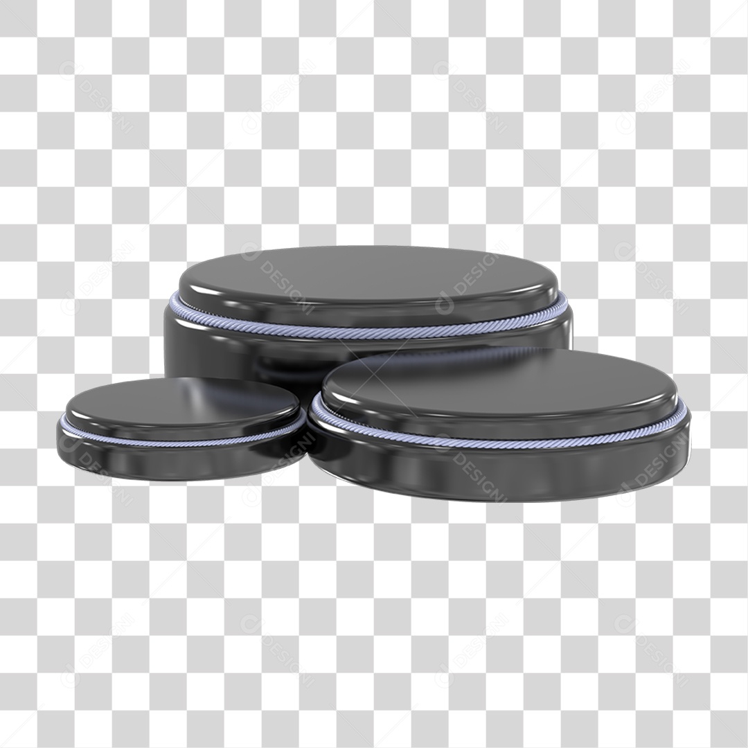 Podium Preto com Neon PNG Transparente