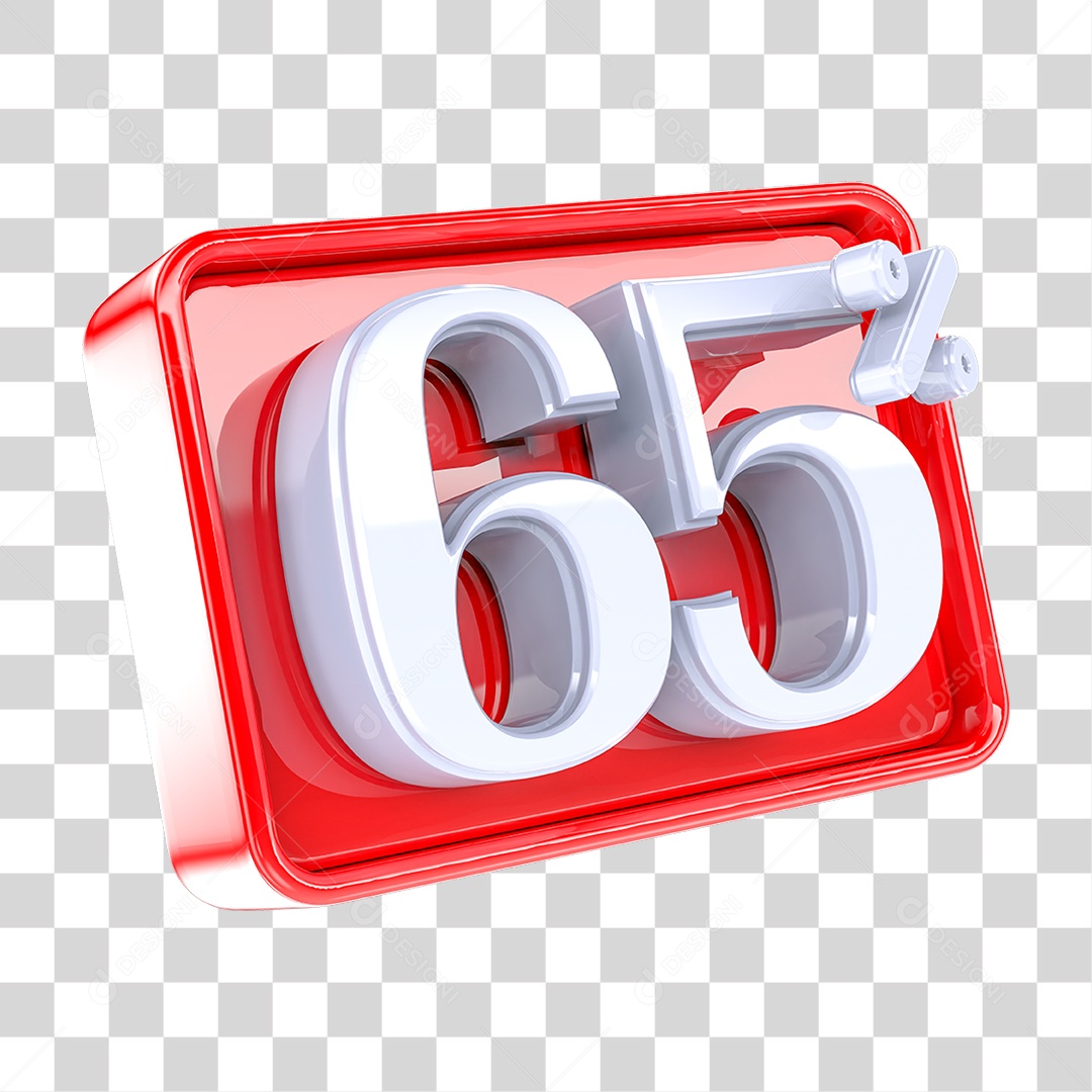 Etiqueta de Desconto 65% PNG Transparente
