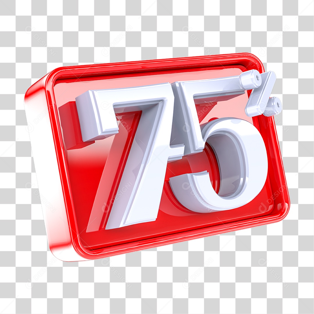 Etiqueta de Desconto 75% PNG Transparente