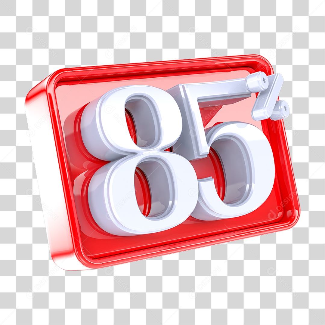 Etiqueta de Desconto 85% PNG Transparente