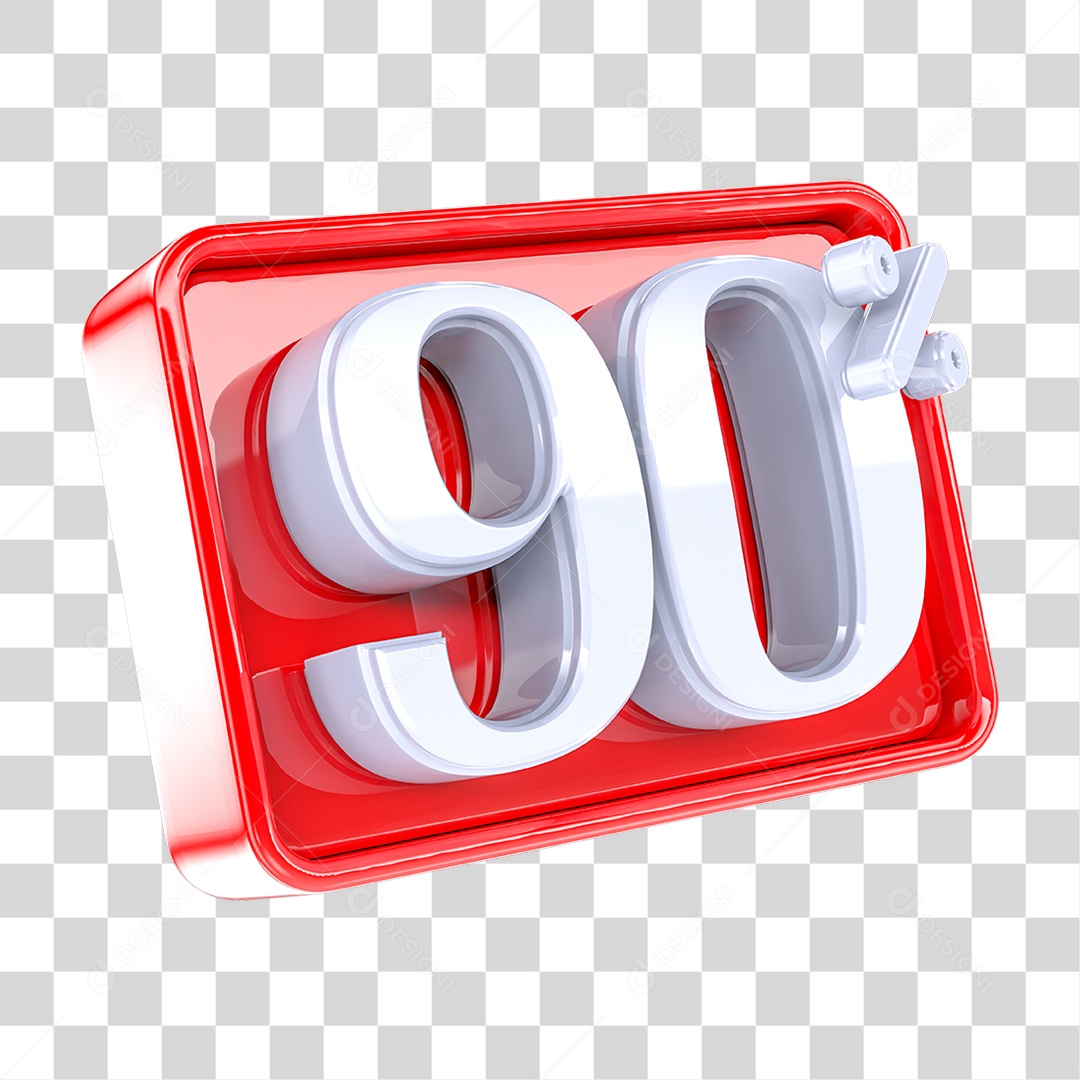 Etiqueta de Desconto 90% PNG Transparente