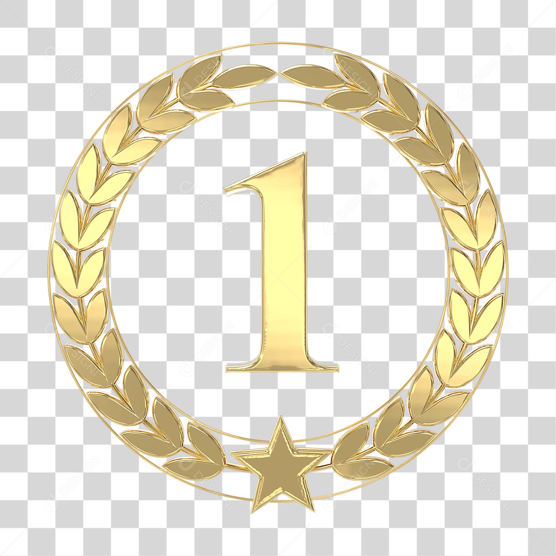 Grinalda Loureiro de Ouro PNG Transparente