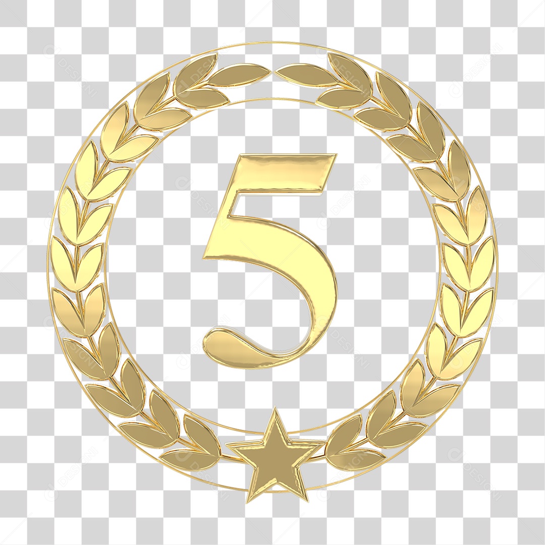 Grinalda Loureiro de Ouro PNG Transparente