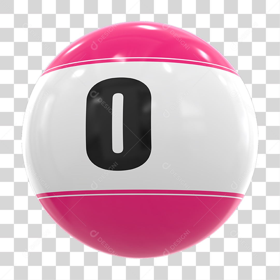 Bola de Bingo com Número 0 PNG Transparente