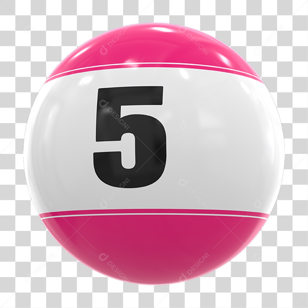 Bola de Bingo com Número 5 PNG Transparente