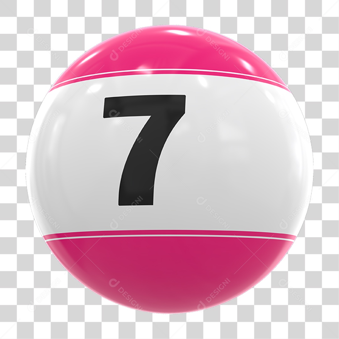 Bola de Bingo com Número 7 PNG Transparente