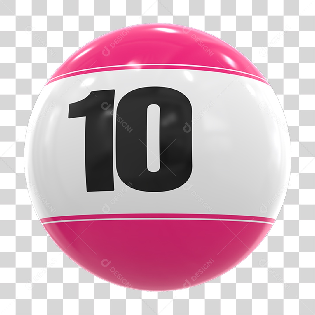 Bola de Bingo com Número 10  PNG Transparente