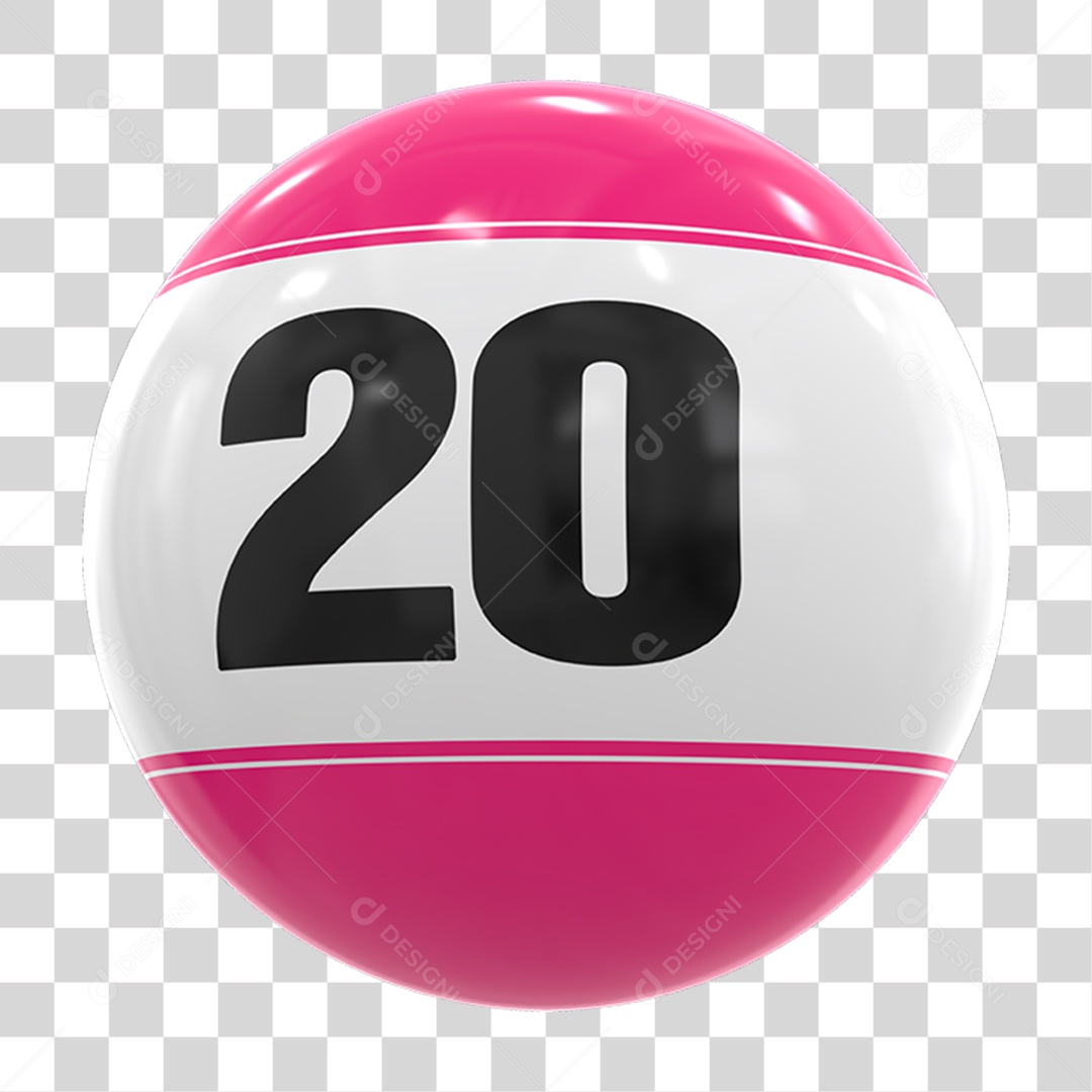 Bola de Bingo com Número 20  PNG Transparente