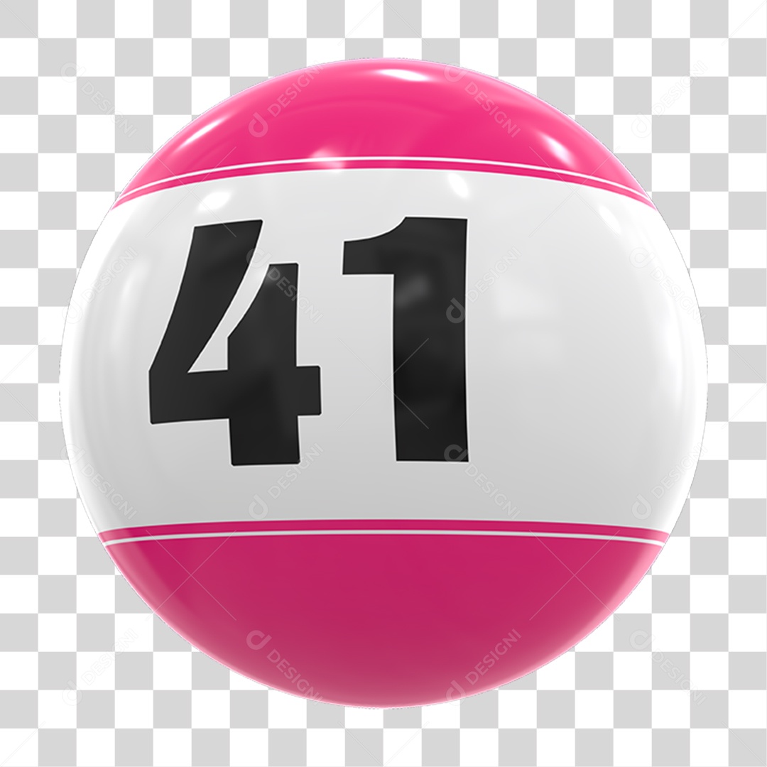 Bola de Bingo com Número 41 PNG Transparente