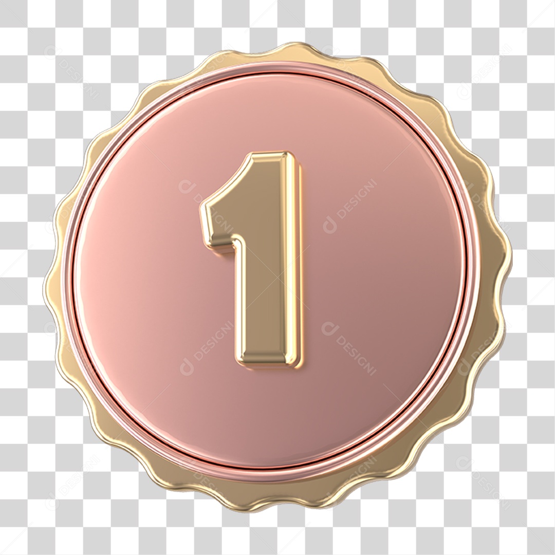 Emblema com Número 1 PNG Transparente