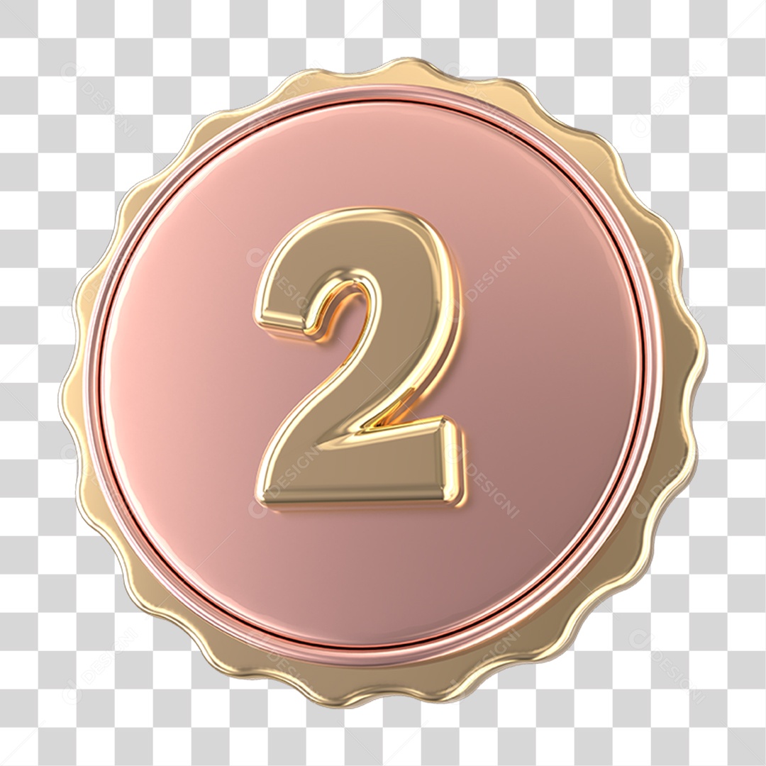 Emblema com Número 2 PNG Transparente