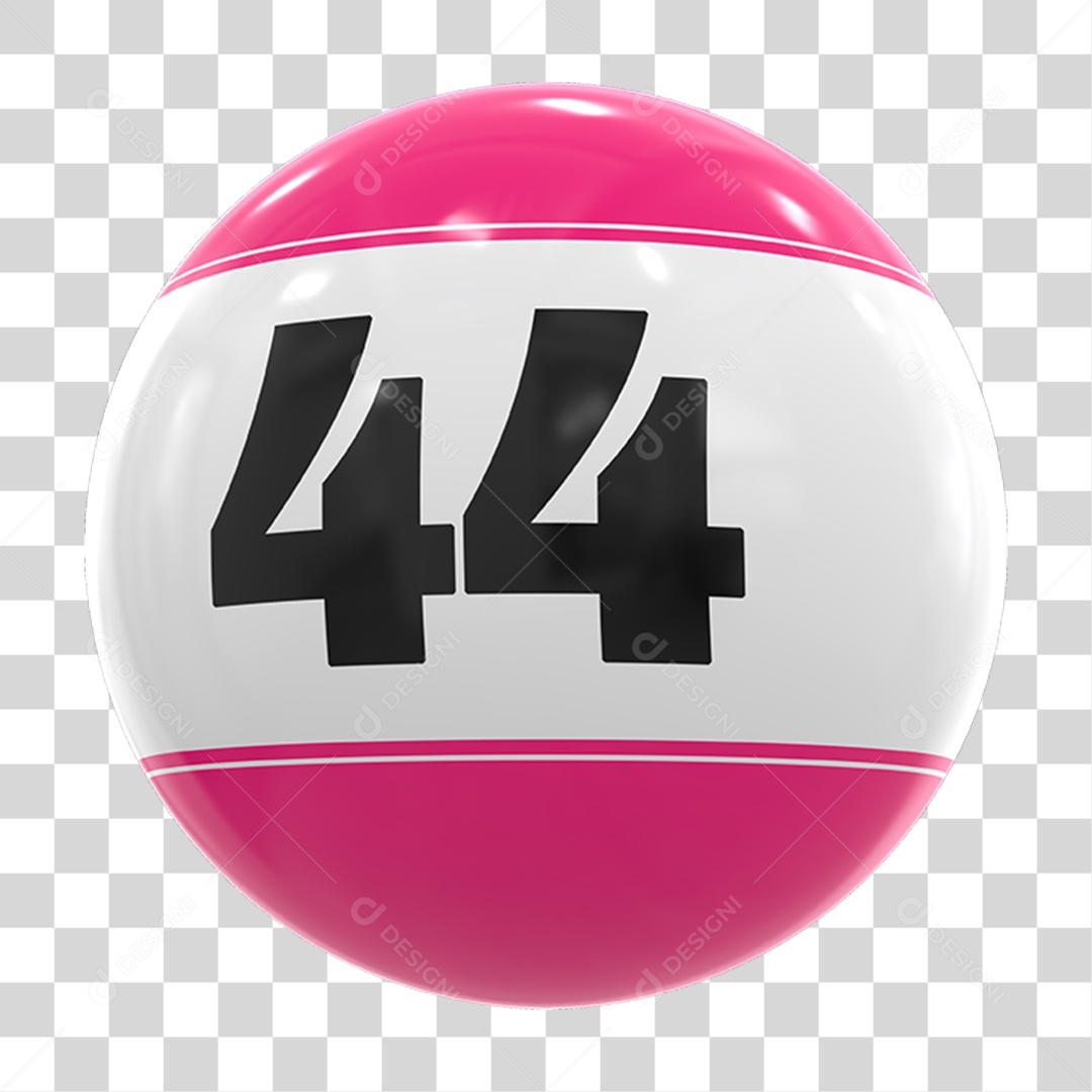 Bola de Bingo com Número 44 PNG Transparente