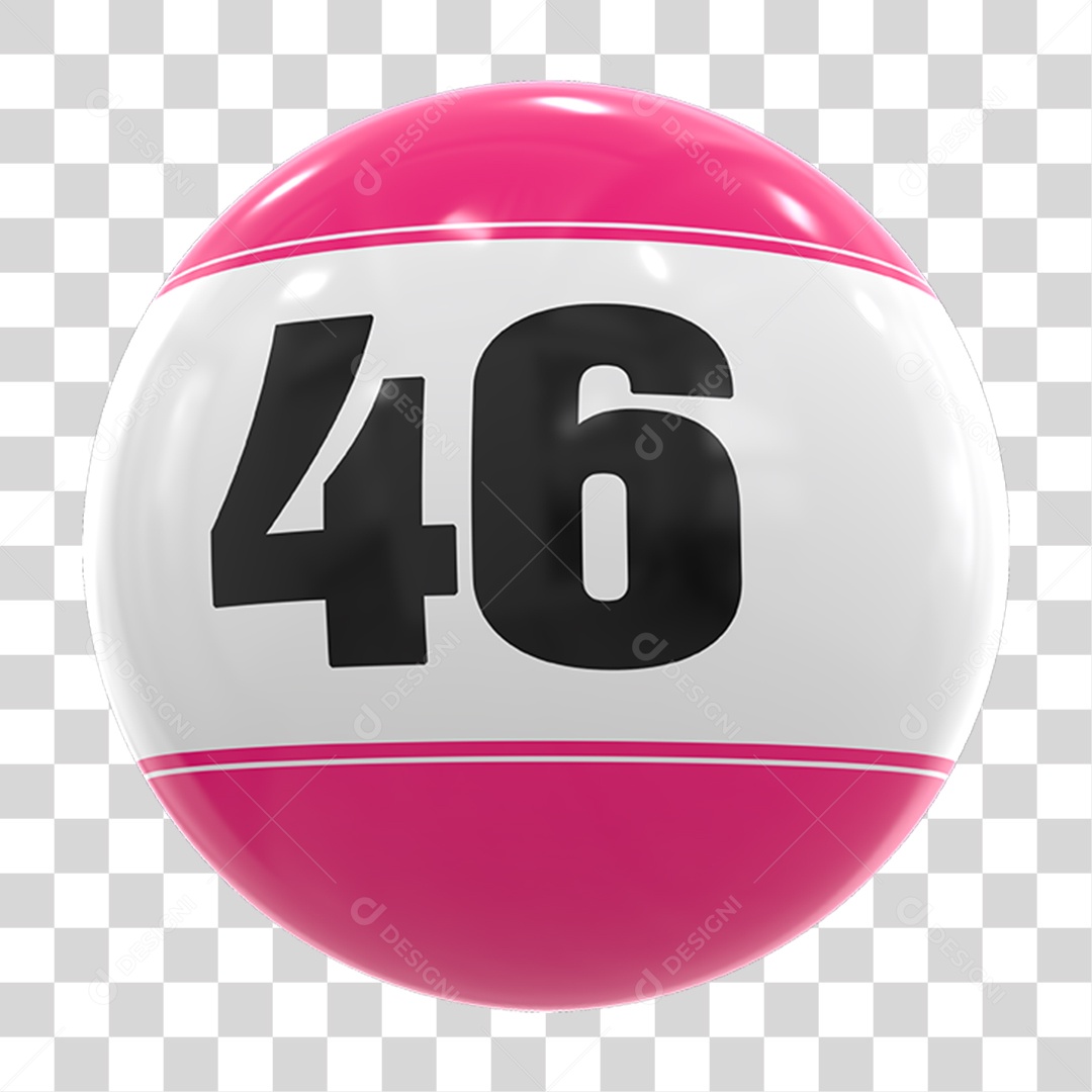 Bola de Bingo com Número 46 PNG Transparente