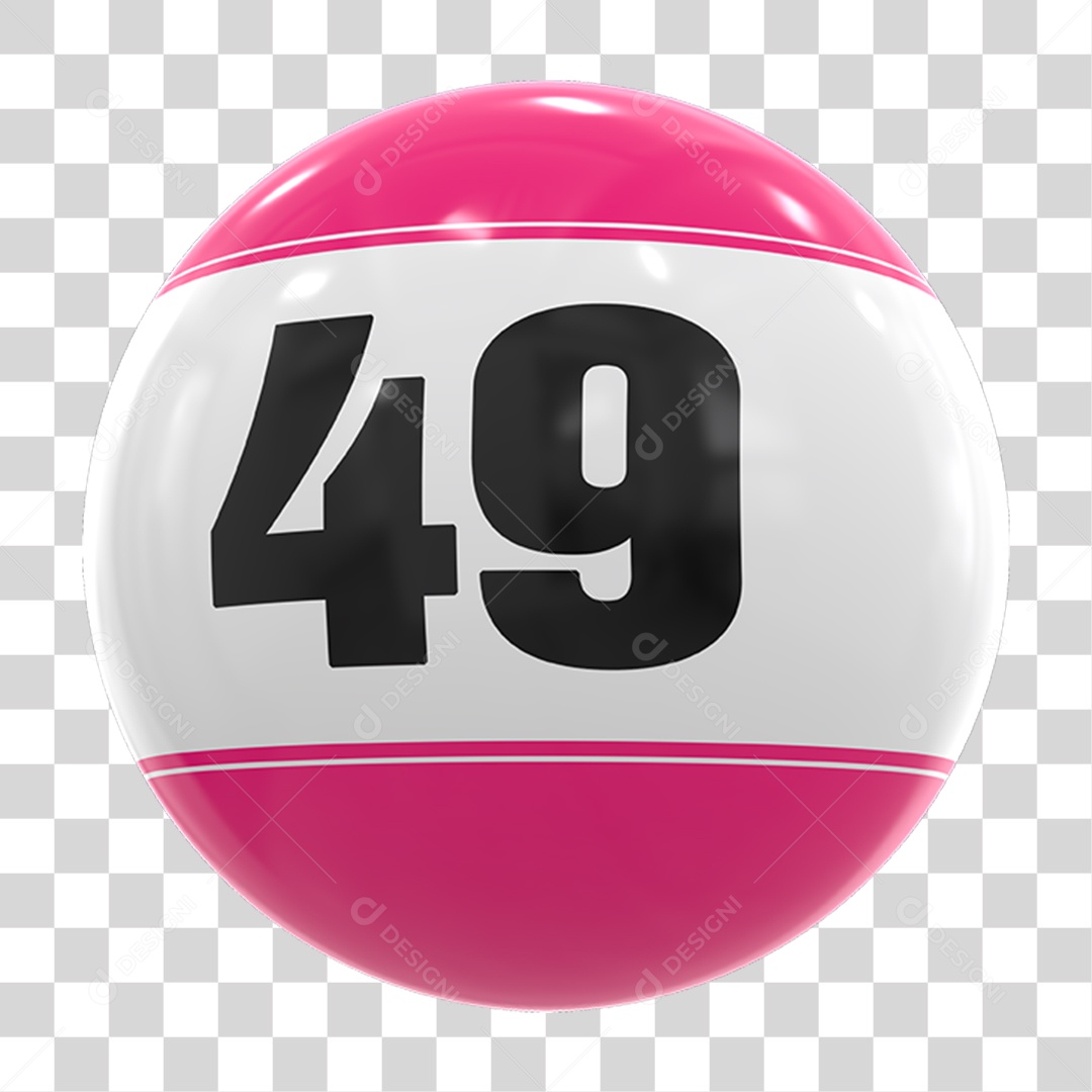 Bola de Bingo com Número 49 PNG Transparente