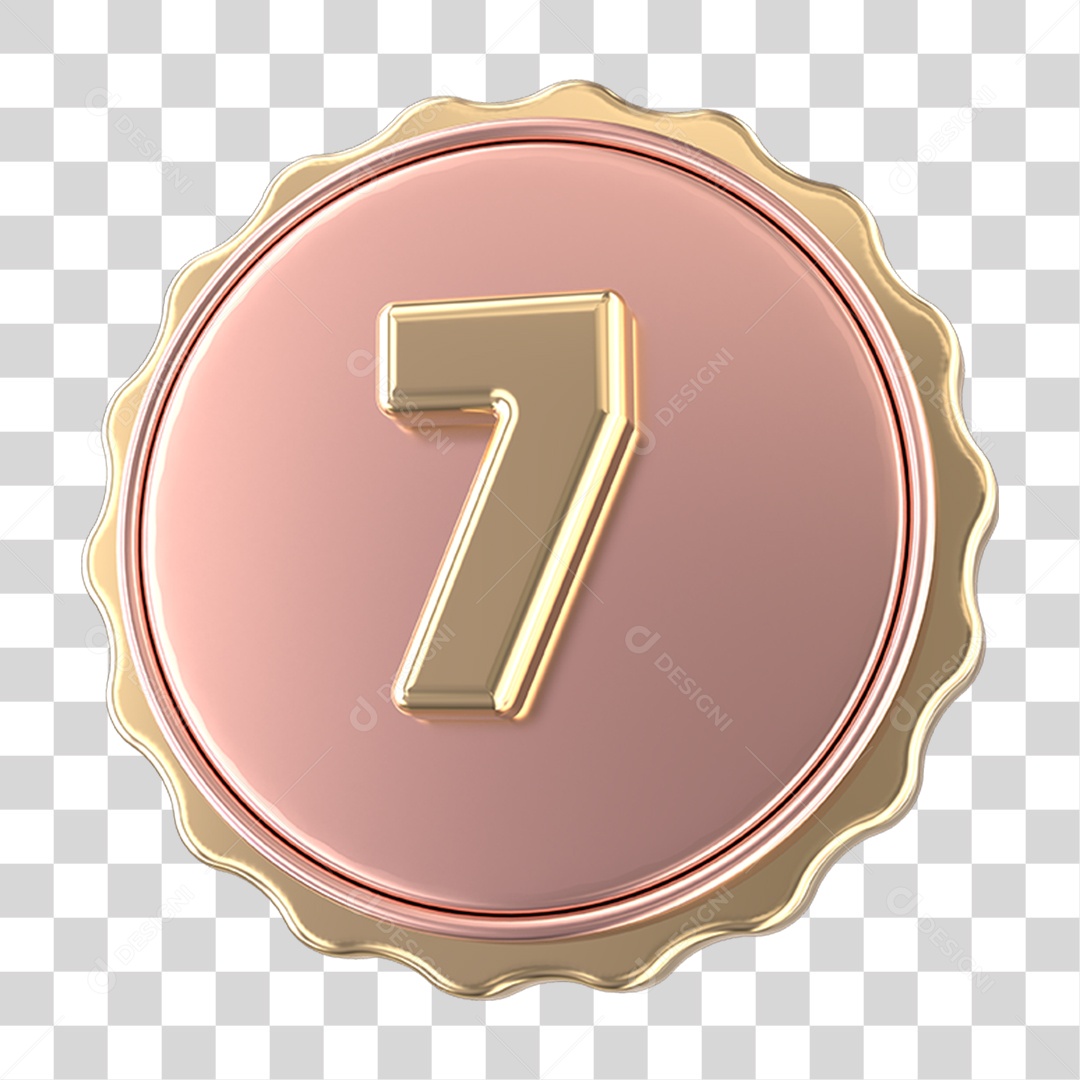 Emblema com Número 7 PNG Transparente