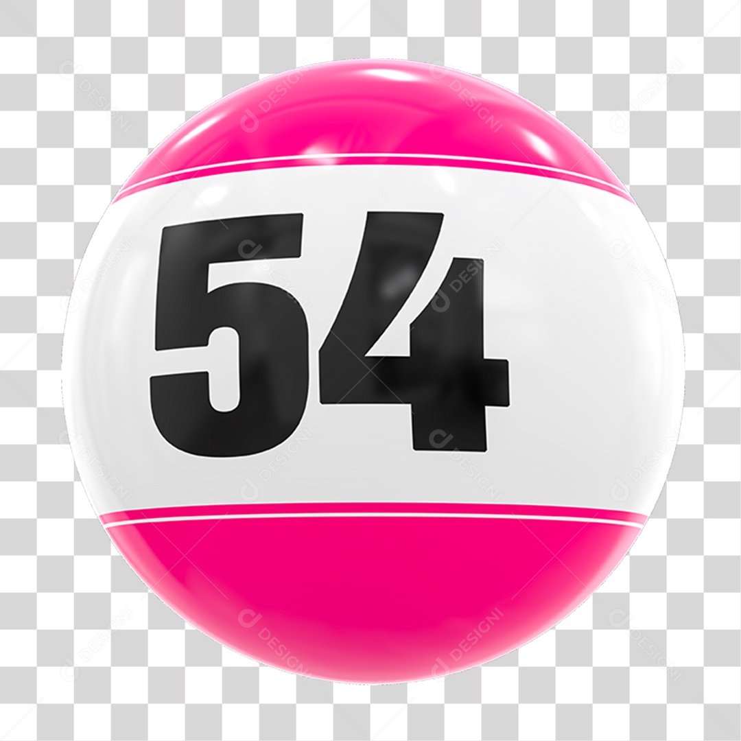 Bola de Bingo com Número 54 PNG Transparente