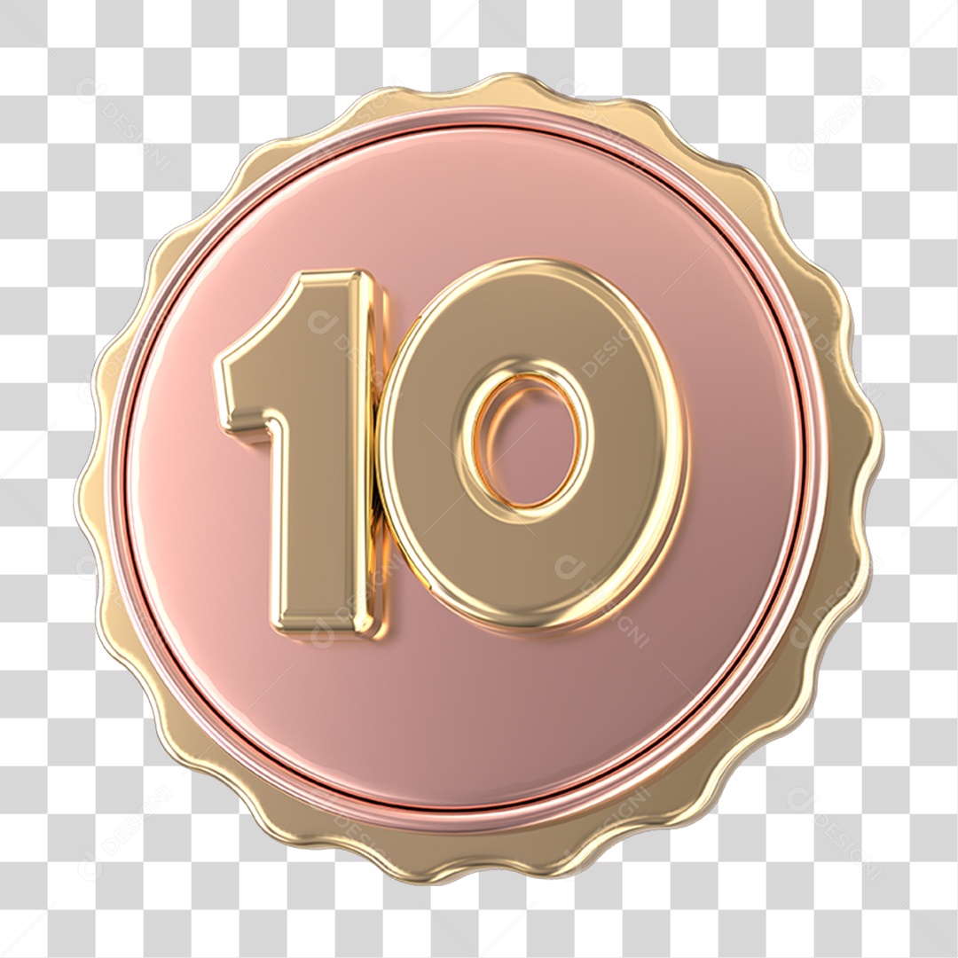 Emblema com Número 10 PNG Transparente