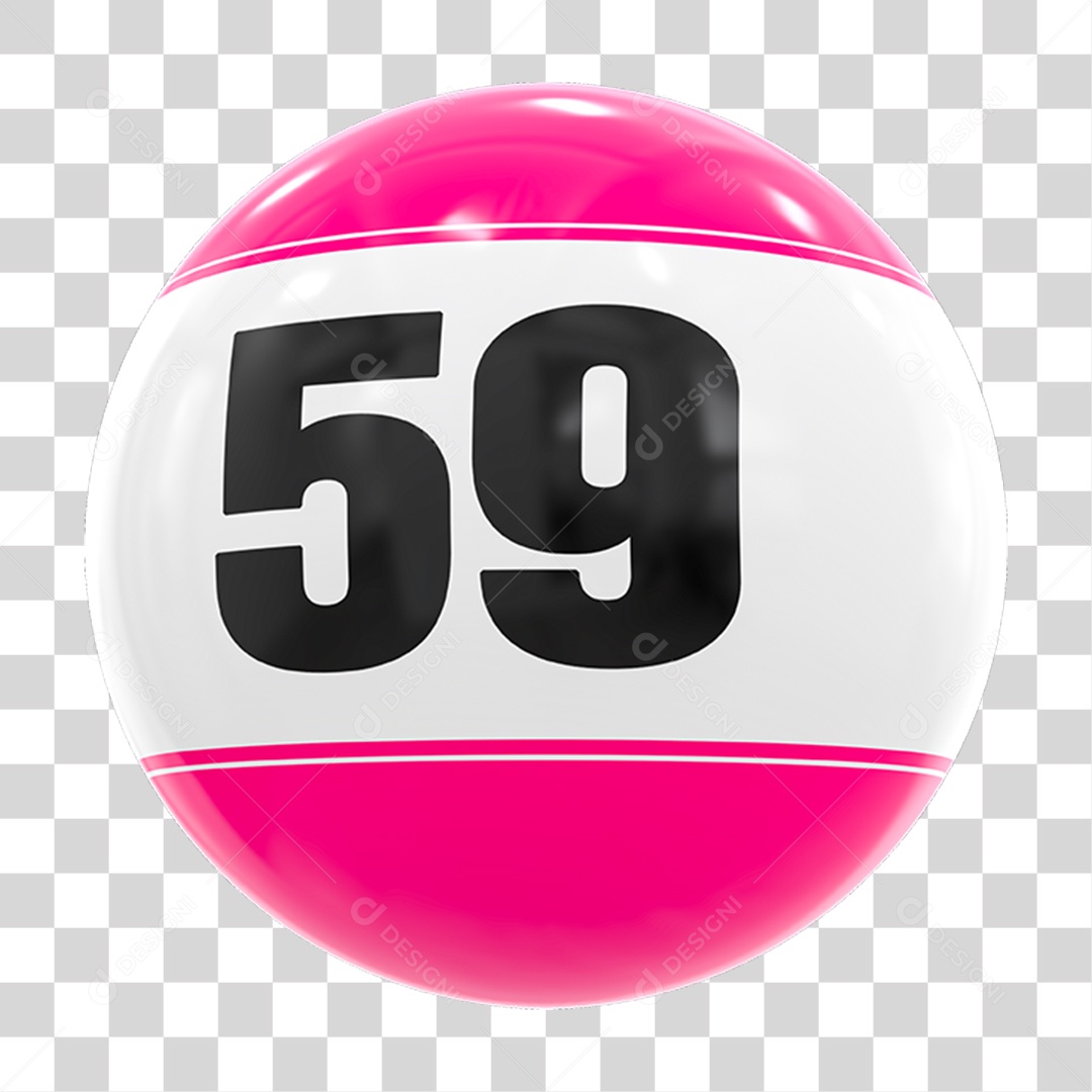 Bola de Bingo com Número 59 PNG Transparente