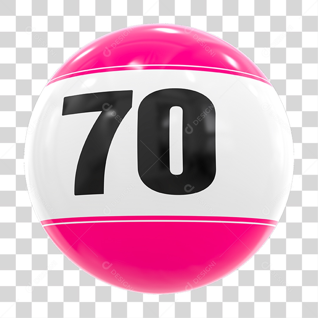 Bola de Bingo com Número 70 PNG Transparente