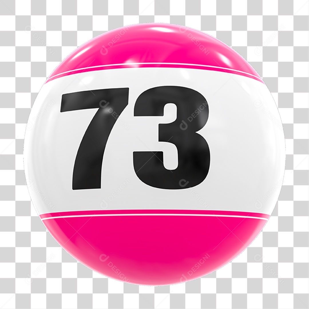 Bola de Bingo com Número 73 PNG Transparente