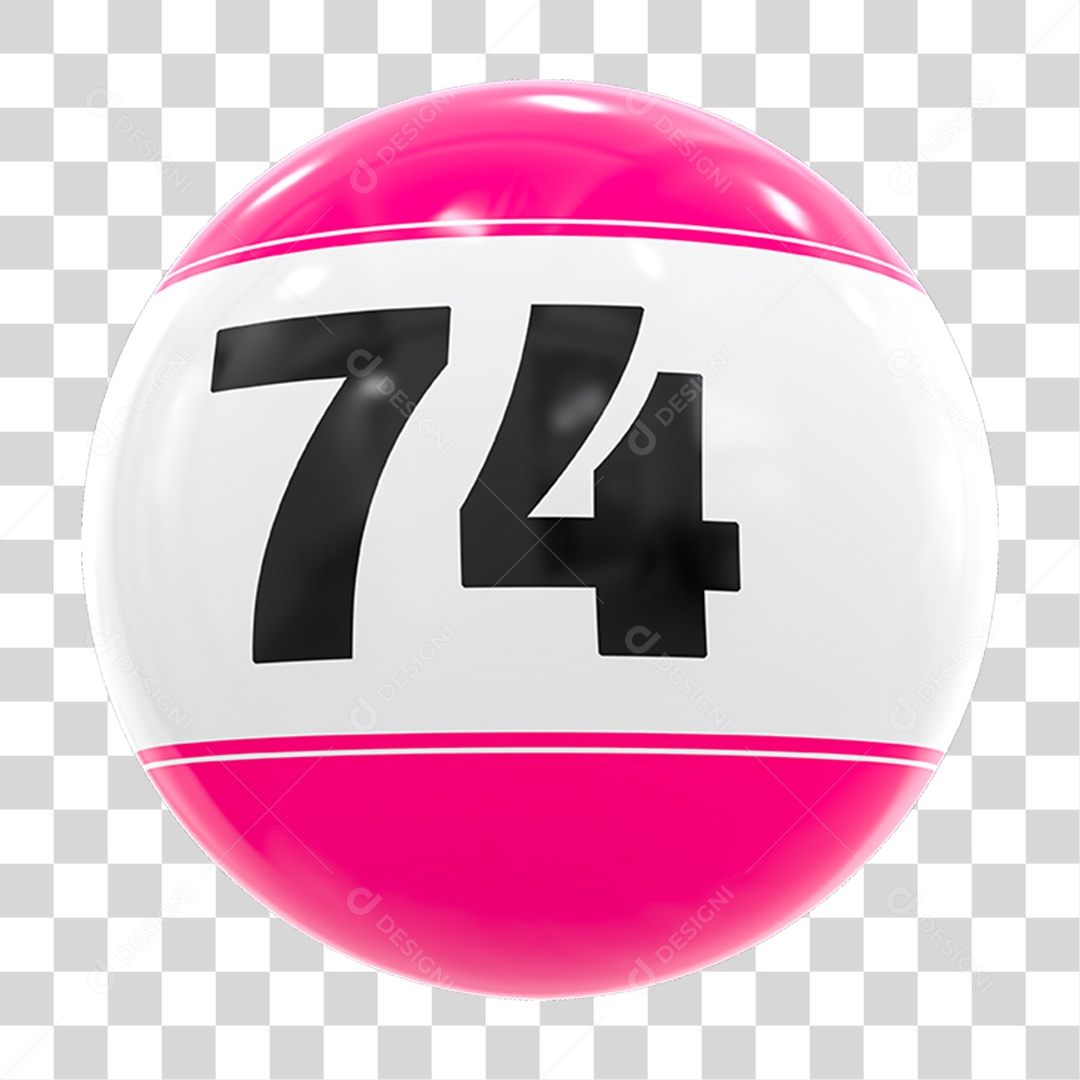 Bola de Bingo com Número 74 PNG Transparente