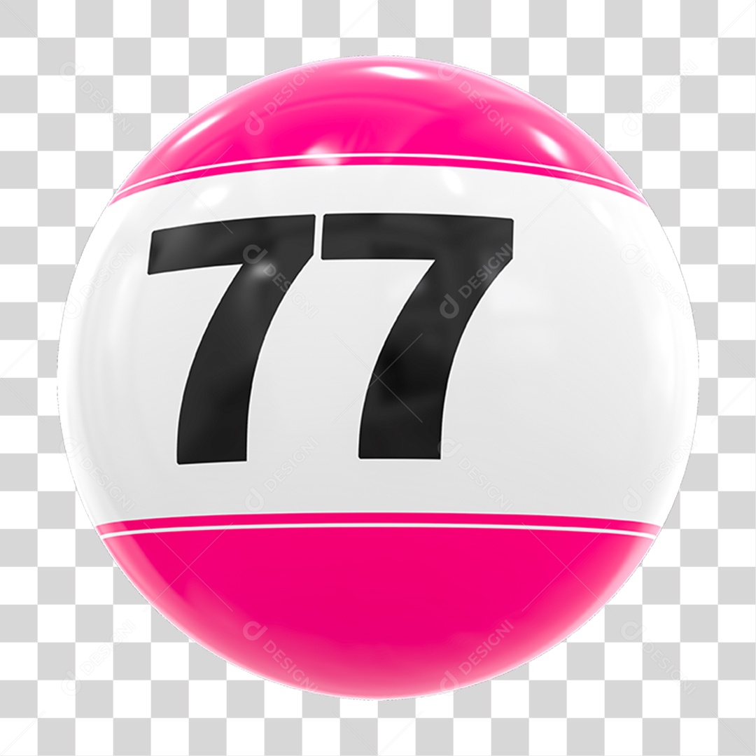 Bola de Bingo com Número 77 PNG Transparente