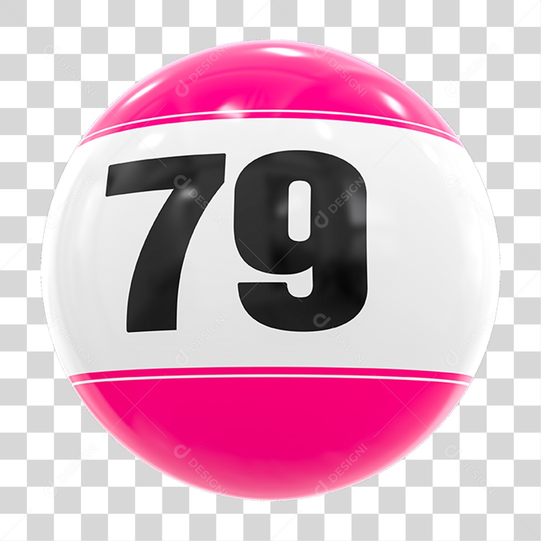 Bola de Bingo com Número 79 PNG Transparente