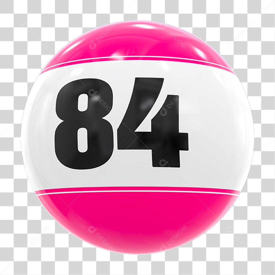 Bola de Bingo com Número 84 PNG Transparente