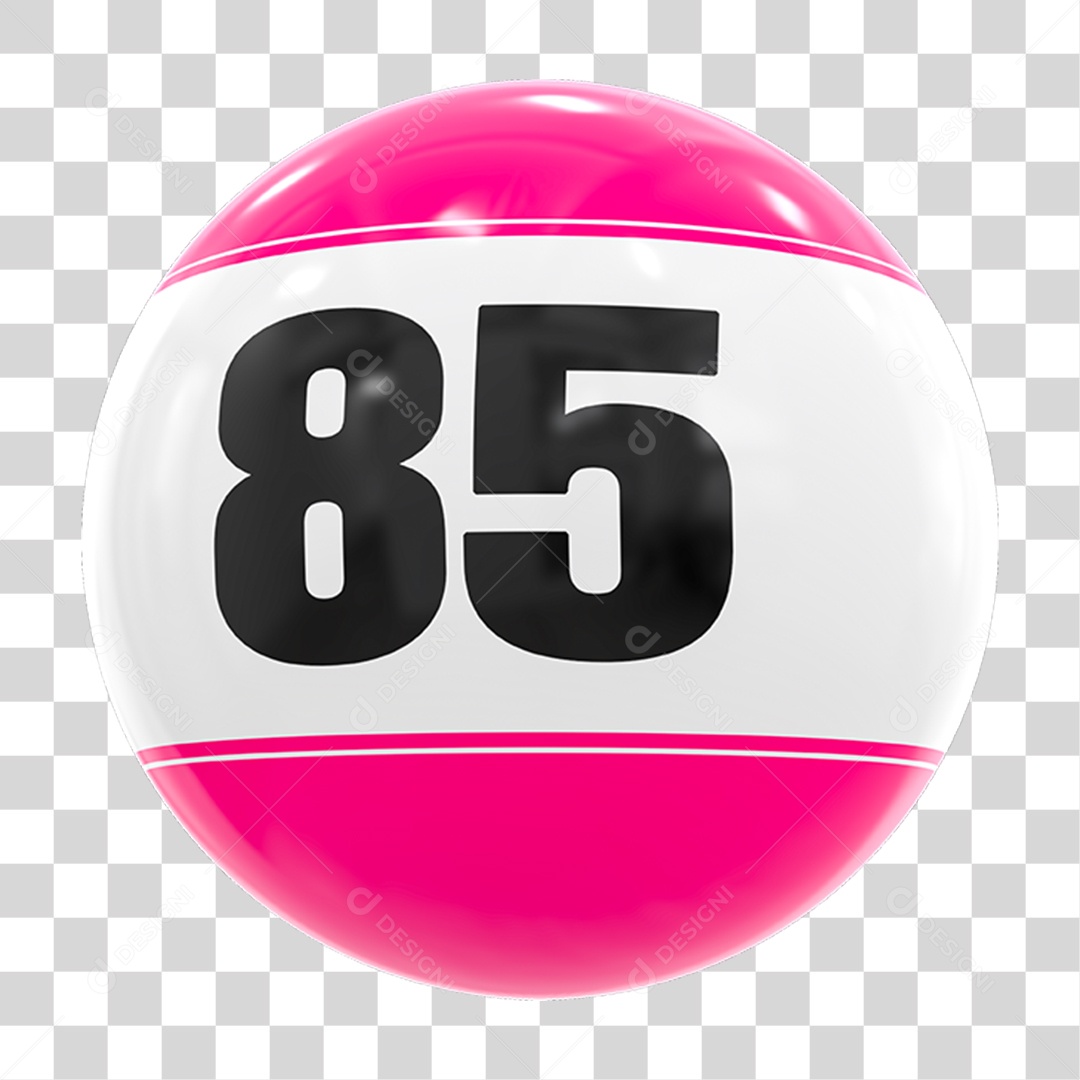 Bola de Bingo com Número 85 PNG Transparente