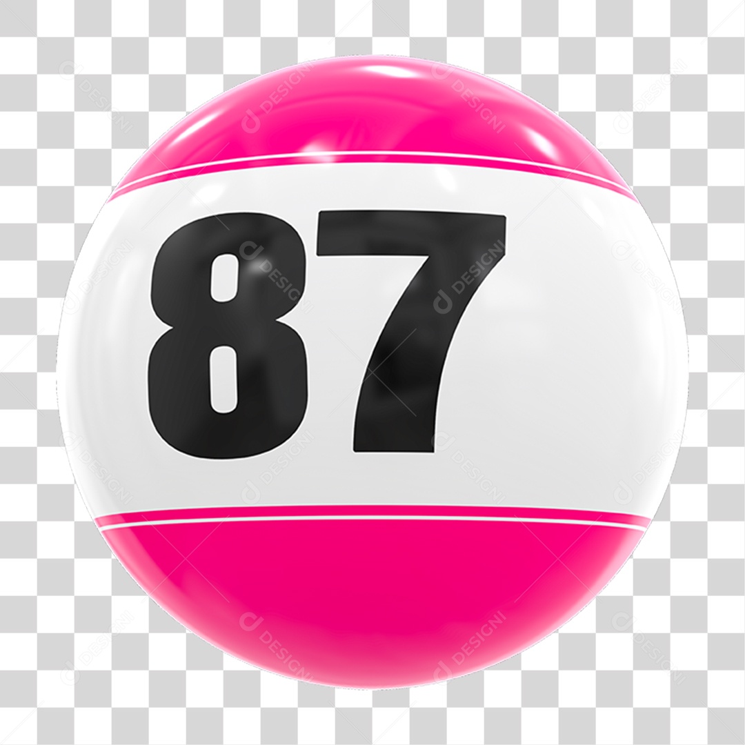 Bola de Bingo com Número 87 PNG Transparente