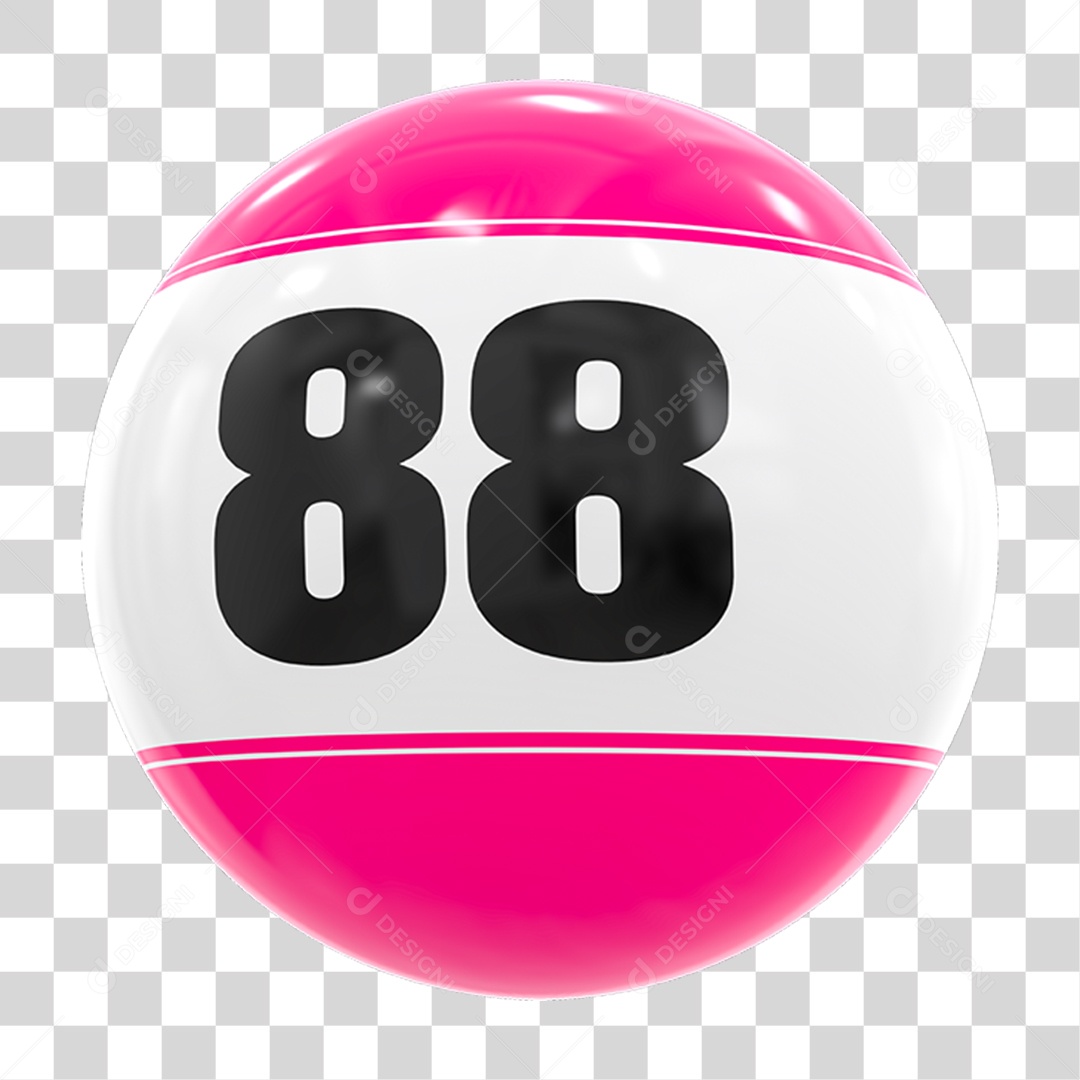 Bola de Bingo com Número 88 PNG Transparente