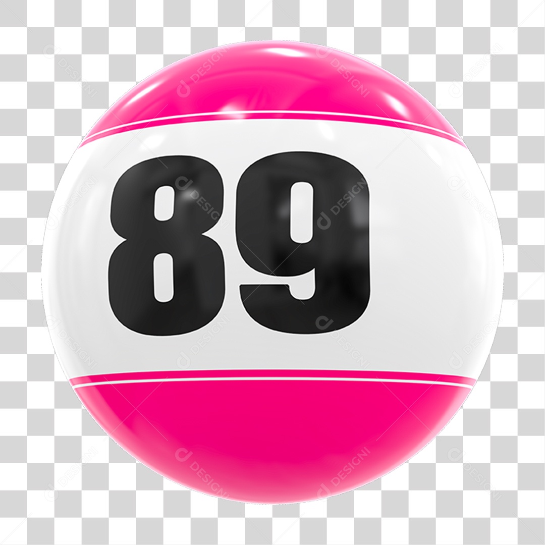 Bola de Bingo com Número 89 PNG Transparente