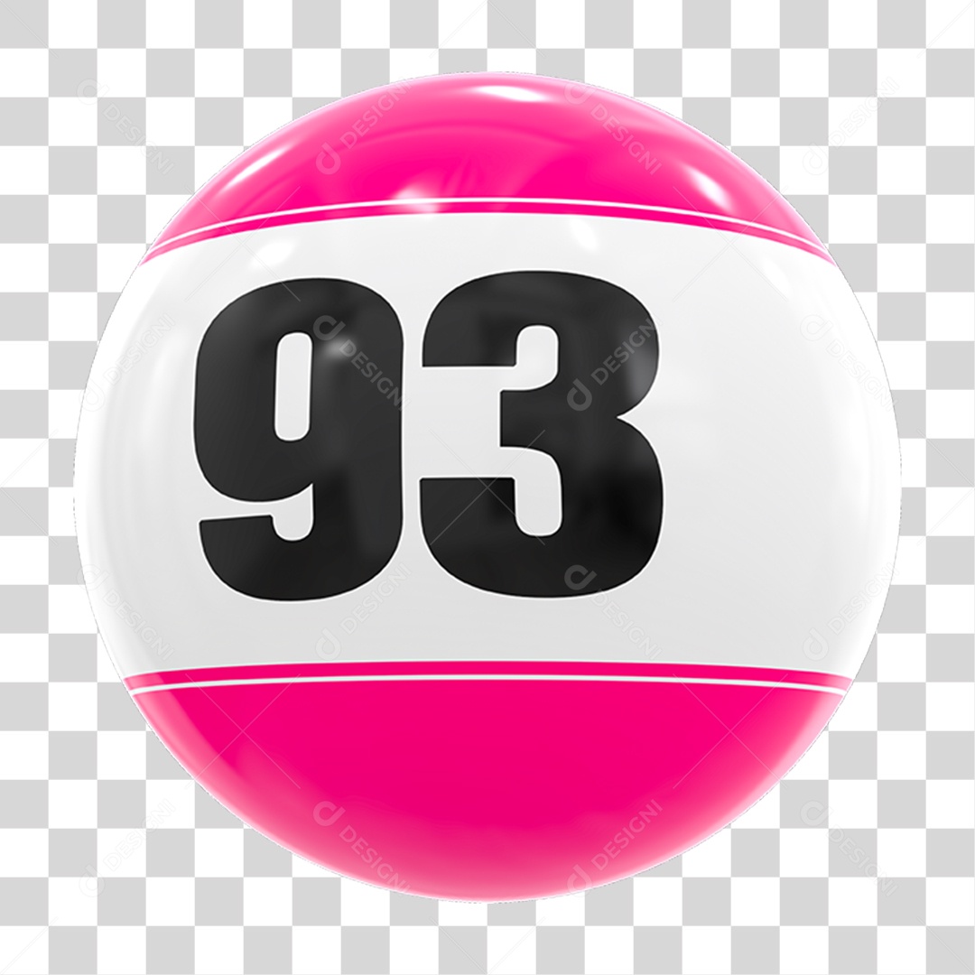 Bola de Bingo com Número 93 PNG Transparente