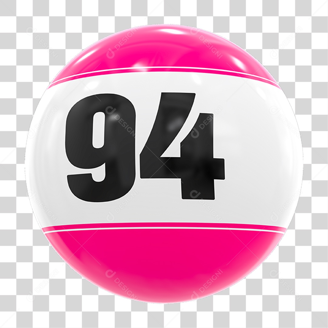 Bola de Bingo com Número 94 PNG Transparente