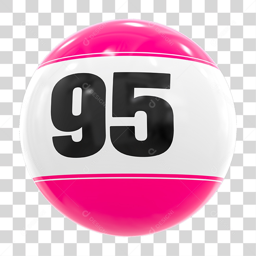 Bola de Bingo com Número 95 PNG Transparente