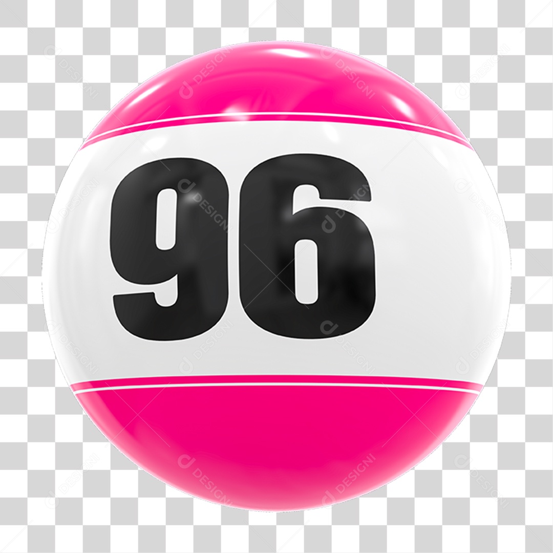 Bola de Bingo com Número 96 PNG Transparente