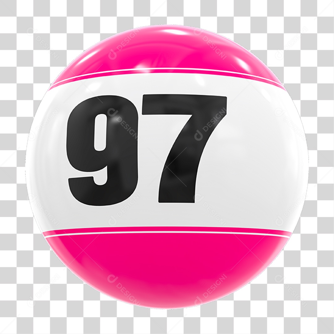 Bola de Bingo com Número 97 PNG Transparente