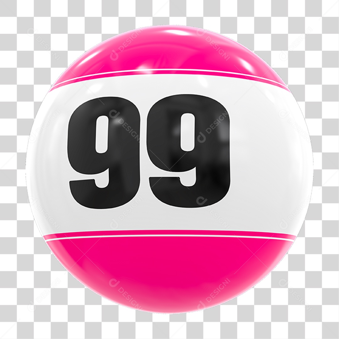 Bola de Bingo com Número 99 PNG Transparente