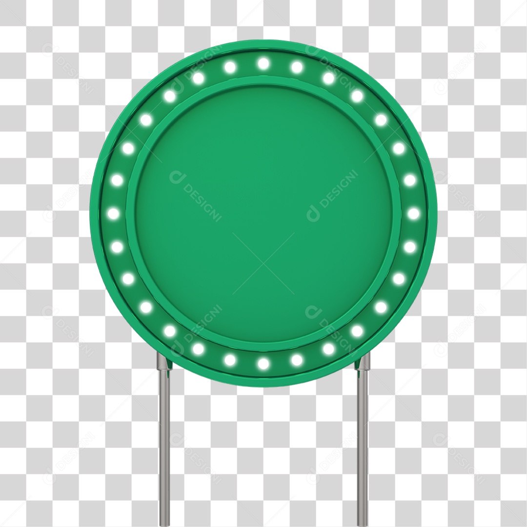 Painel Redondo Verde Com Luzes PNG Transparente