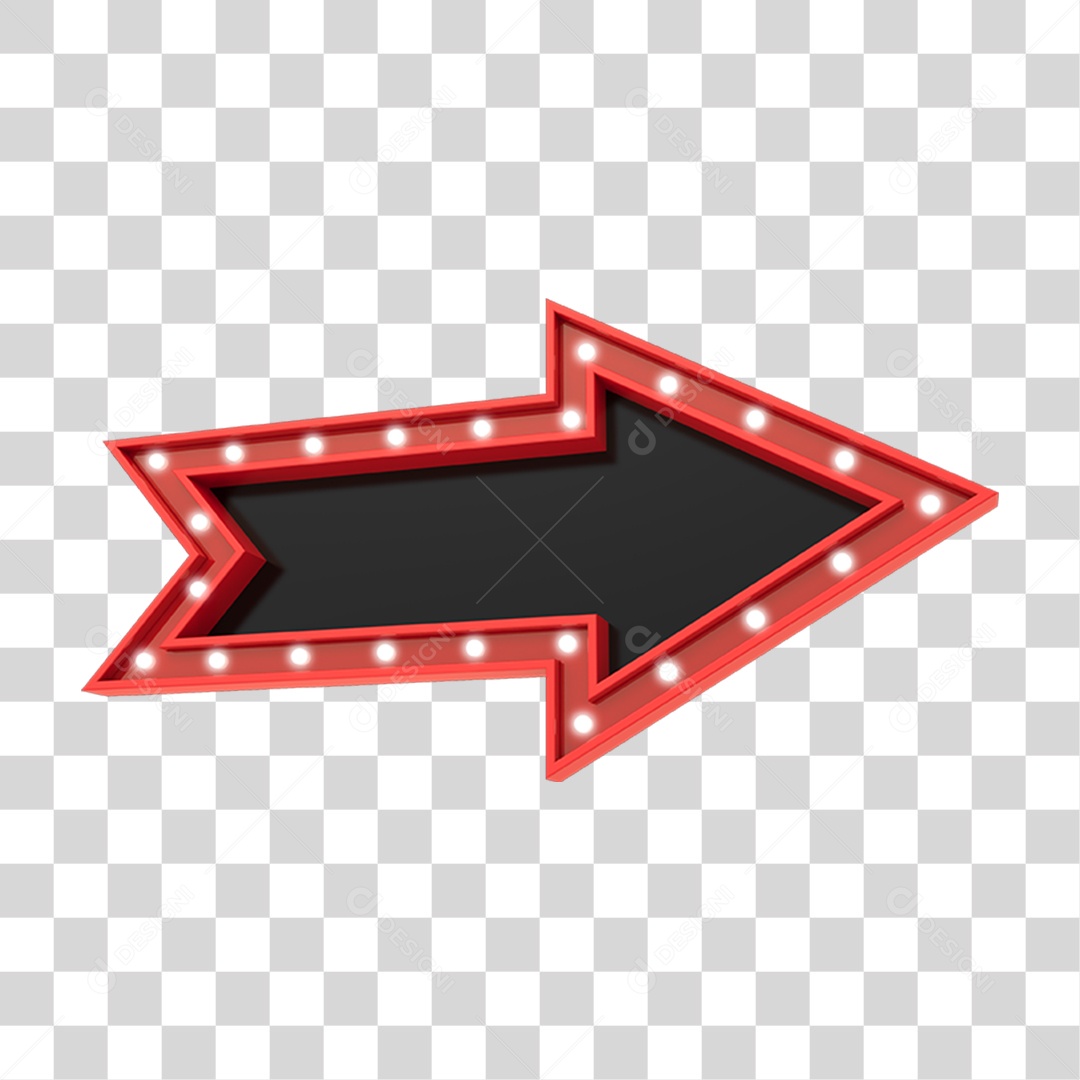 Seta Vermelha com Luzes PNG Transparente