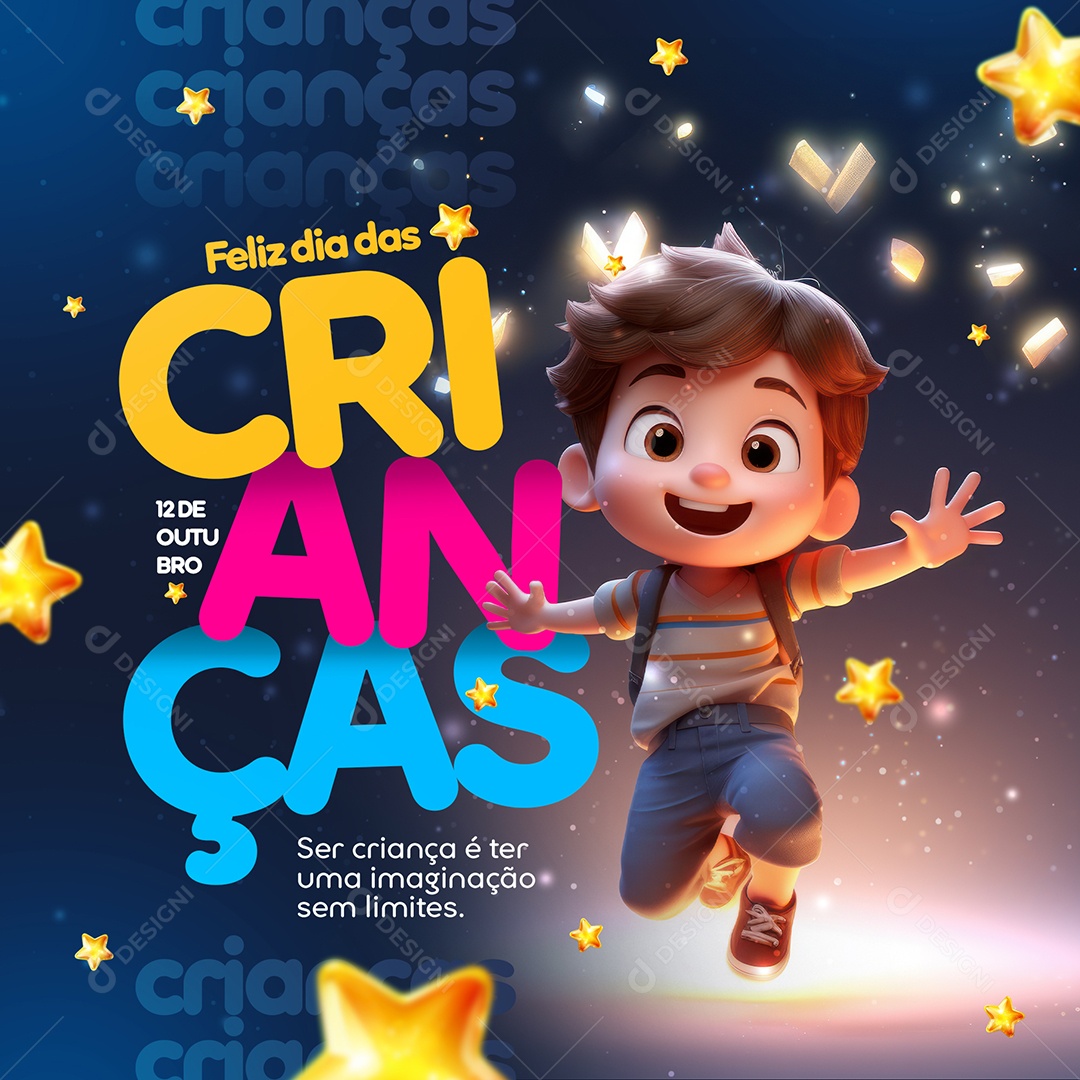Feliz Dia das Crianças 12 de Outubro Social Media PSD Editável