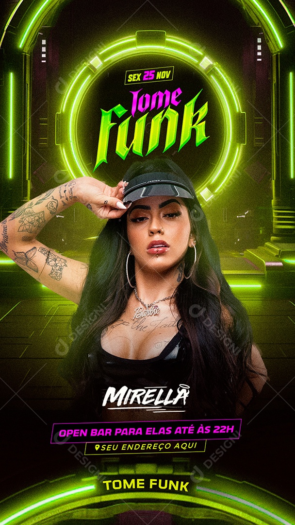 Social Media Flyer Tome Funk Mirella PSD Editável