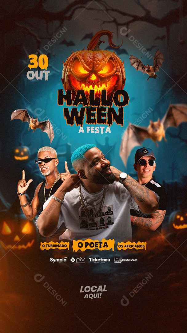 Social Media Flyer Story Halloween PSD Editável