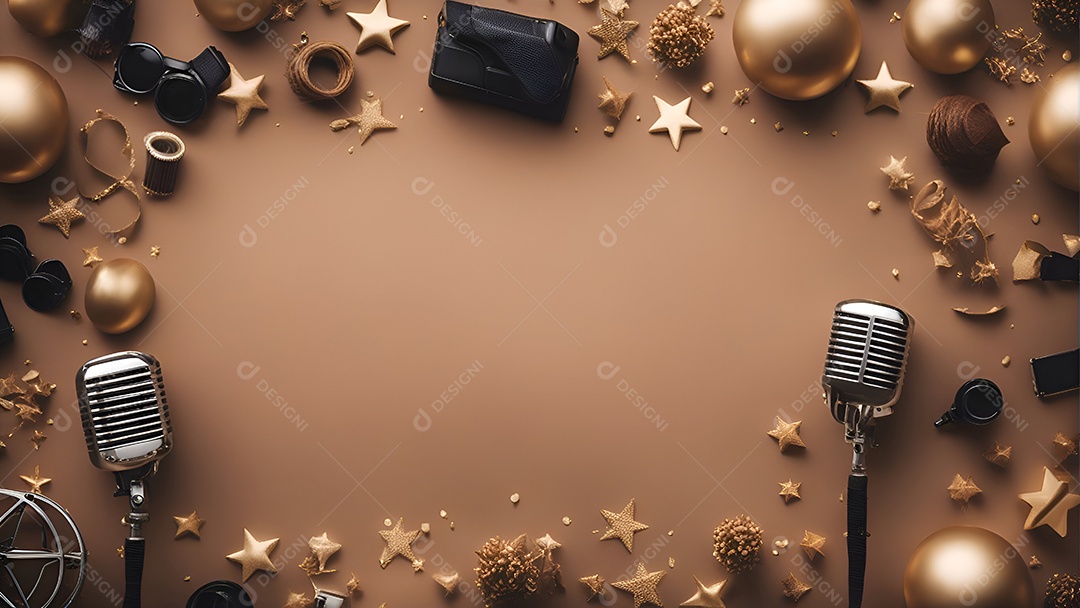 Decoração de Natal com vela e bugiganga em fundo de luzes bokeh