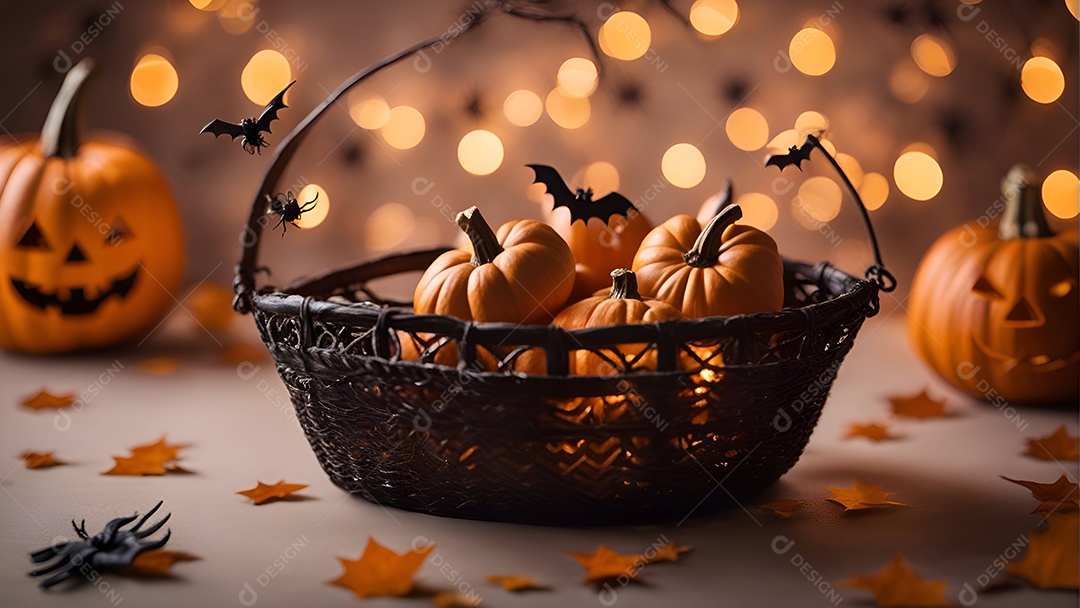 Composição de outono com abóboras e folhas em fundo escuro. Deitado plano. vista do topo.