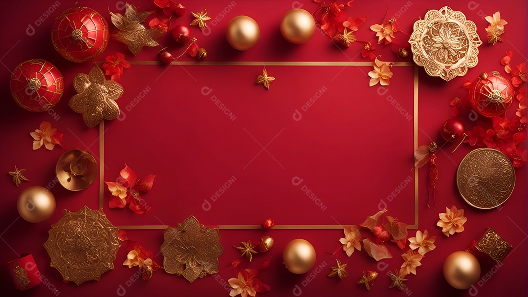 Decoração de Natal com vela e bugiganga em fundo de luzes bokeh