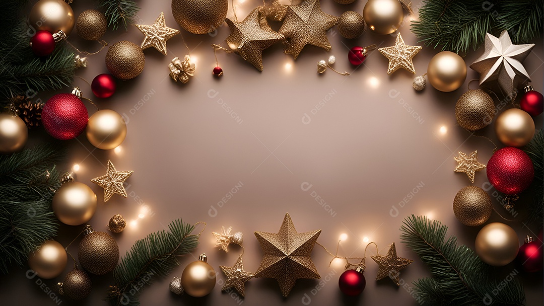 Decoração de Natal e Ano Novo com vela acesa