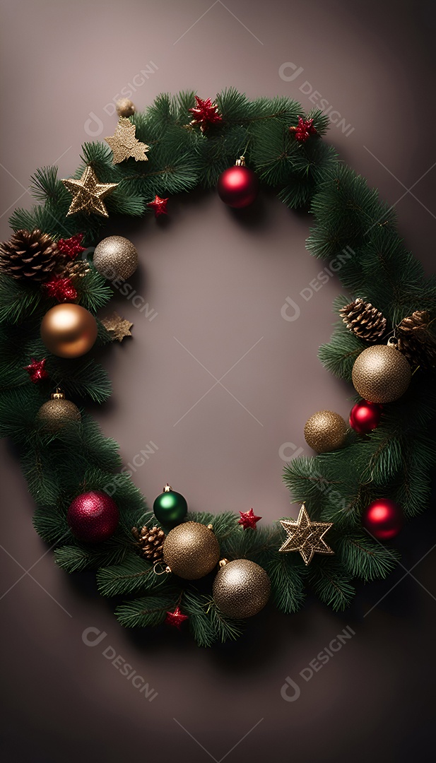 Fundo de Natal ou Ano Novo com ramos de abeto. bolas douradas e luzes bokeh